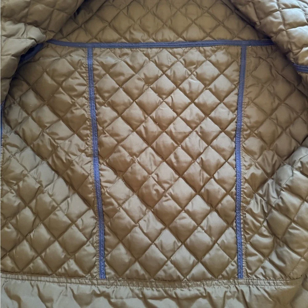 JCrew Olive Green Quilted Barn Jacket Corduroy Collar Sz.‎ XS